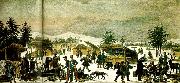 daniel von hogguer folkliv pa en vintermarknad i lappmarken oil painting on canvas